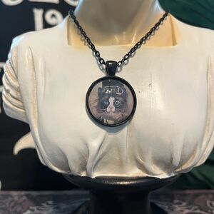 Steampunk Vintage Inspired Cat Necklace with easy clasp NWT